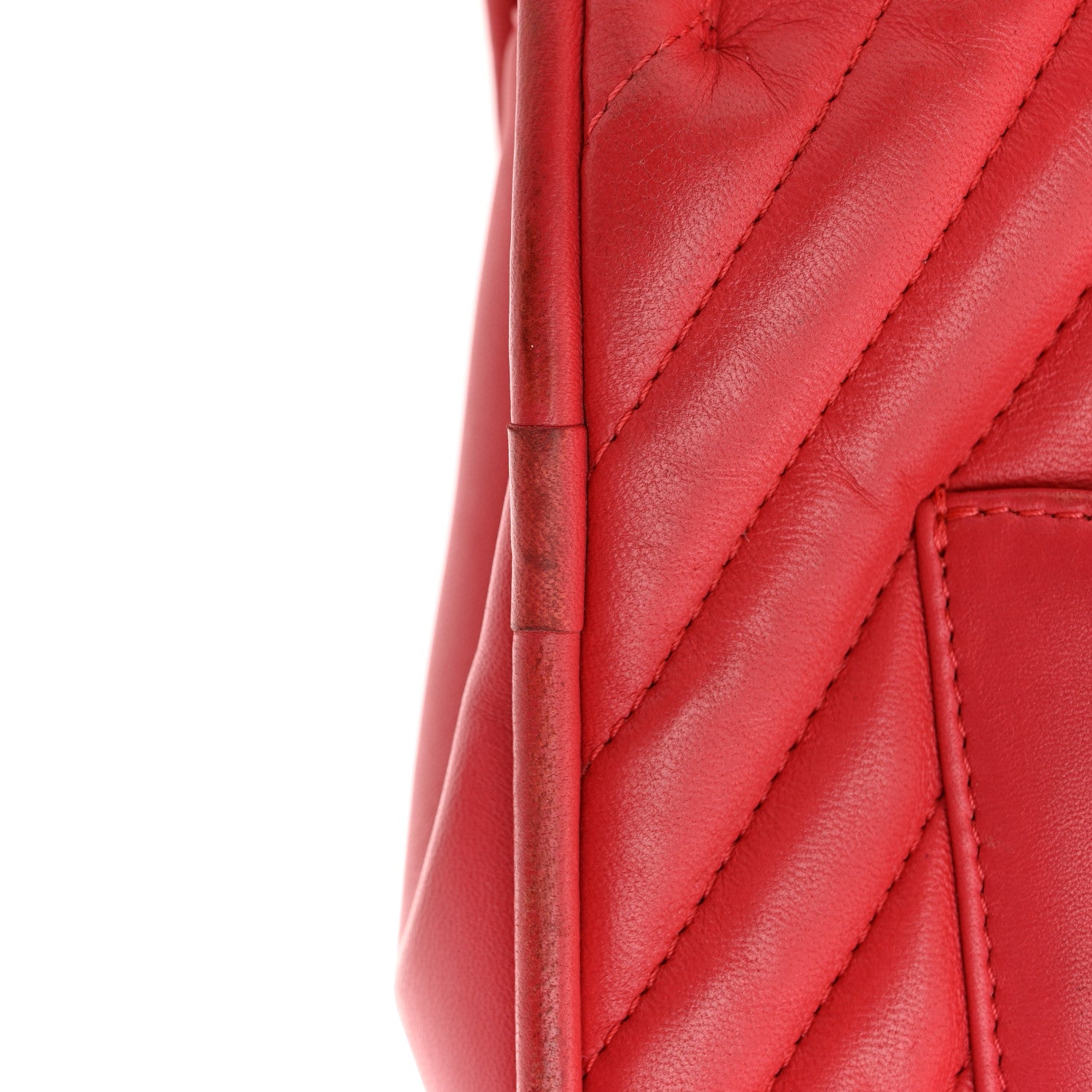 Chanel Lambskin Reverse Chevron Quilted Round Top Handle Flap Bright Pink 18 of 20