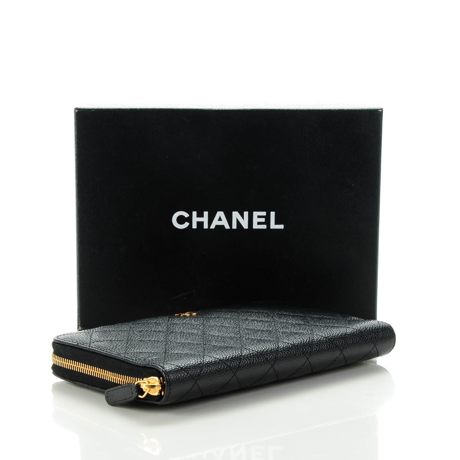 Chanel Caviar Quilted Large Zip Around Organizer Wallet Black 4 of 8