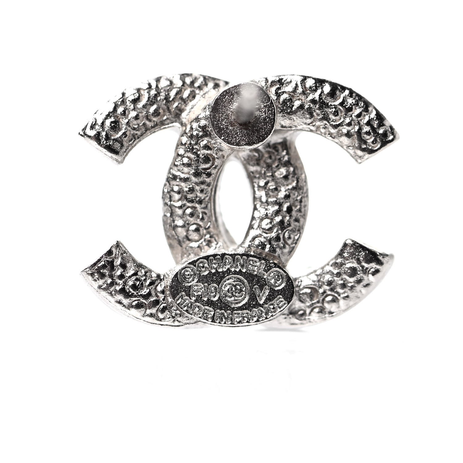 Chanel Crystal Mini Timeless CC Earrings Silver 4 of 4