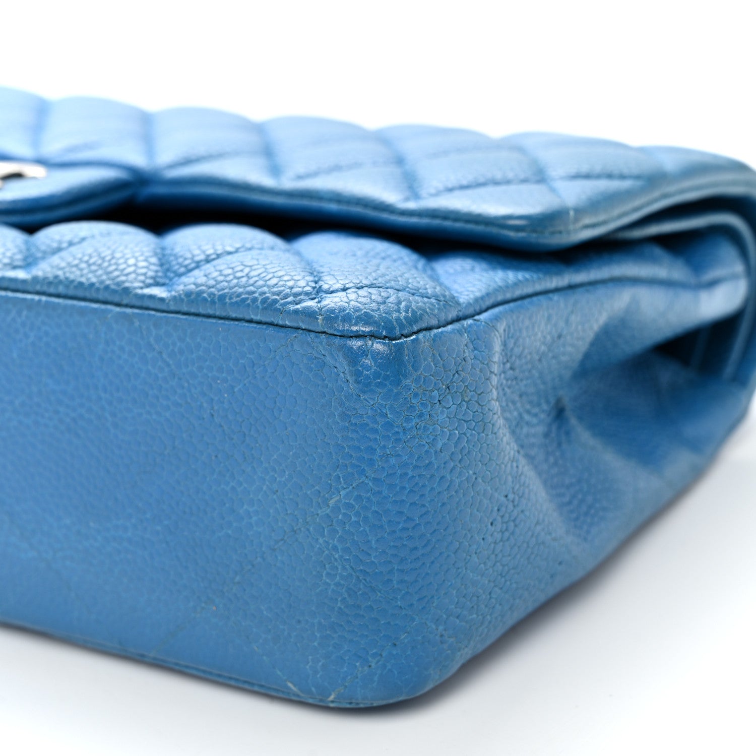 Chanel Iridescent Caviar Quilted Medium Double Flap Blue 10 of 11