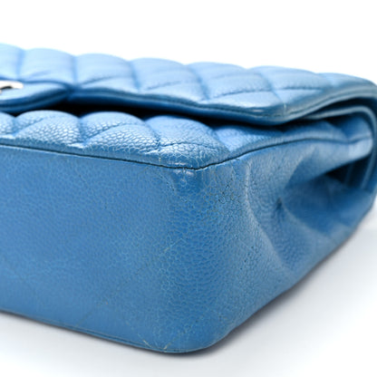 Chanel Iridescent Caviar Quilted Medium Double Flap Blue 10 of 11