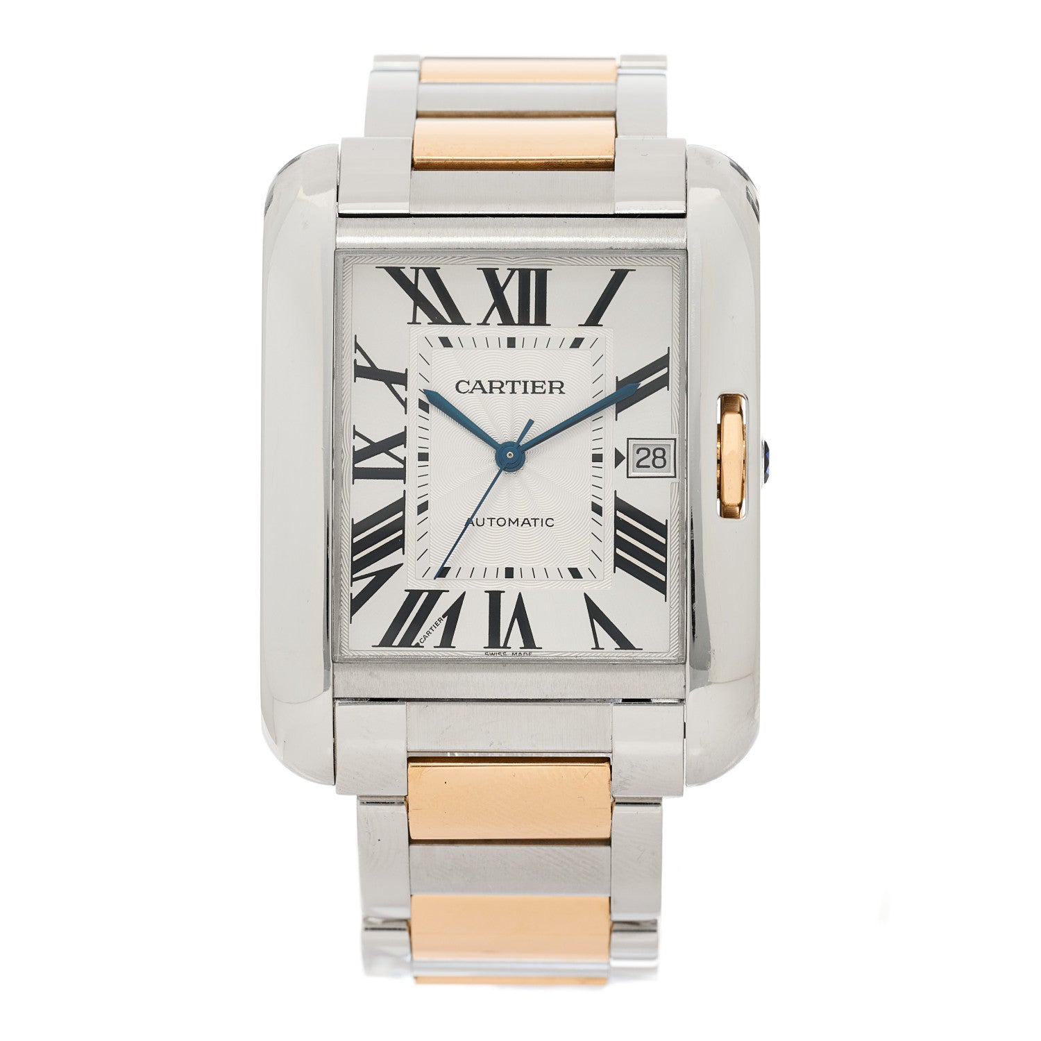 Cartier Stainless Steel 18K Pink Gold 36mm Tank Anglaise Automatic Watch 1 of 4