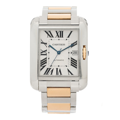 Cartier Stainless Steel 18K Pink Gold 36mm Tank Anglaise Automatic Watch 1 of 4