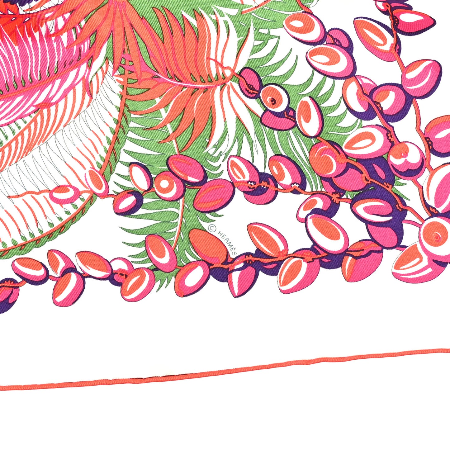 Silk Mythiques Phoenix Coloriage Scarf 90 Blanc Vert Rouge