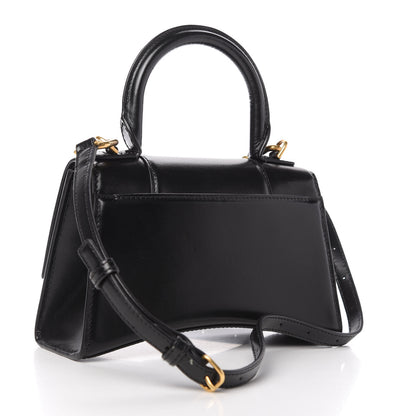 Balenciaga Shiny Box Calfskin Hourglass Top Handle Bag XS Black 3 of 8