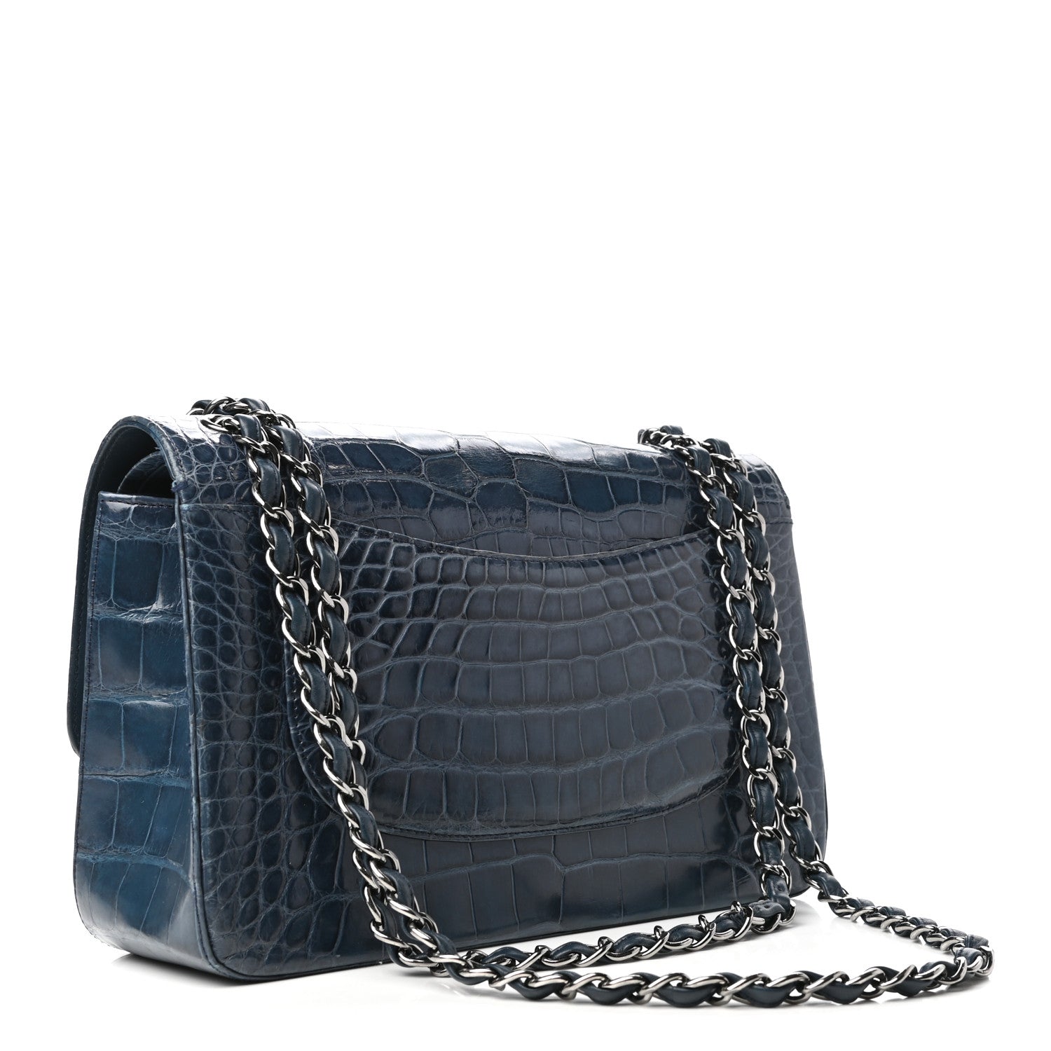 Chanel Alligator Jumbo Double Flap Blue 3 of 9