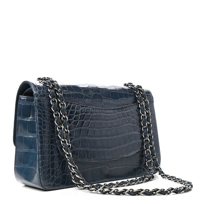 Chanel Alligator Jumbo Double Flap Blue 3 of 9