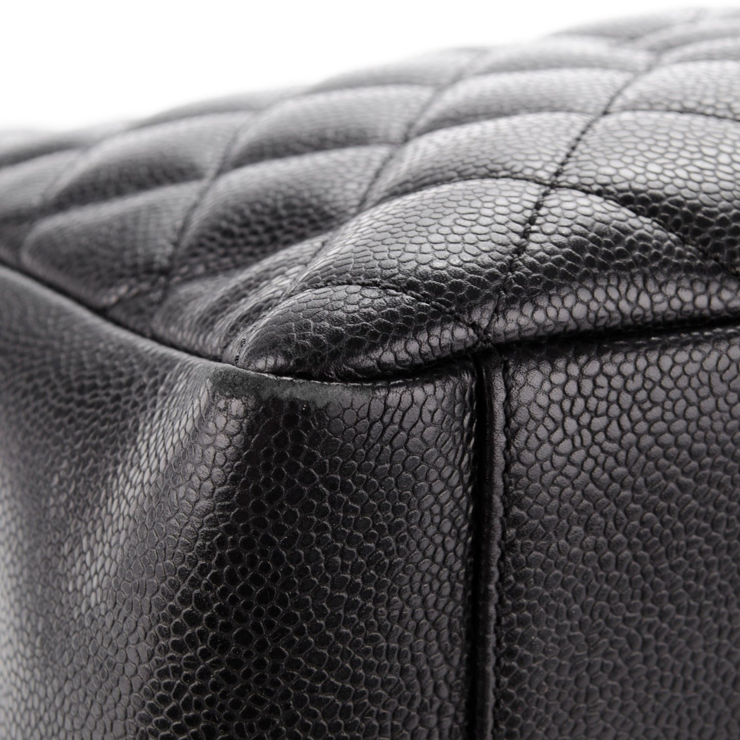 Caviar Quilted Grand Shopping Tote GST Black