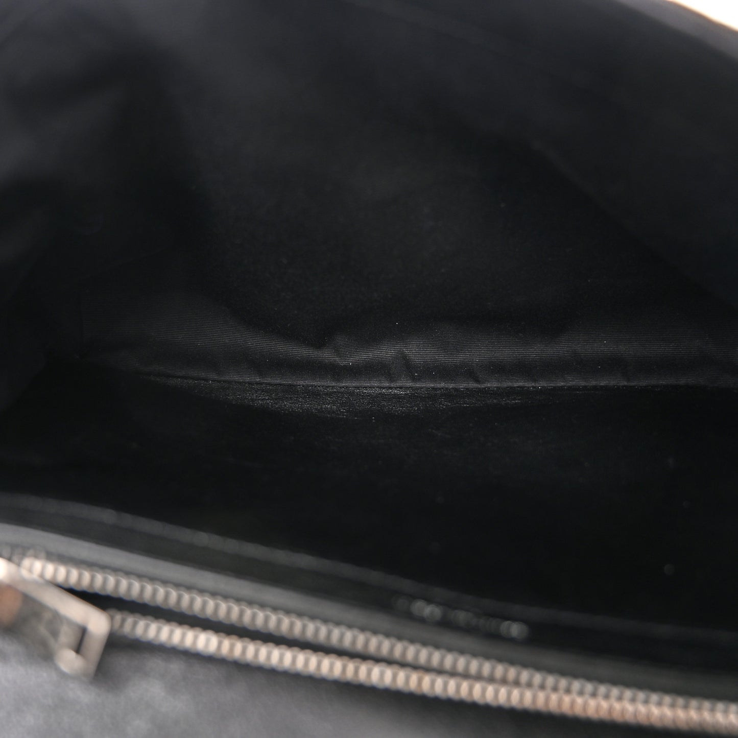 Sheepskin Matelasse Chevron Monogram Large College Satchel Black