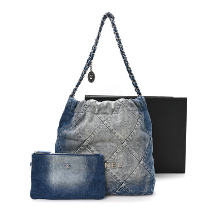 Chanel Denim Quilted Small Chanel 22 Blue 12 of 12