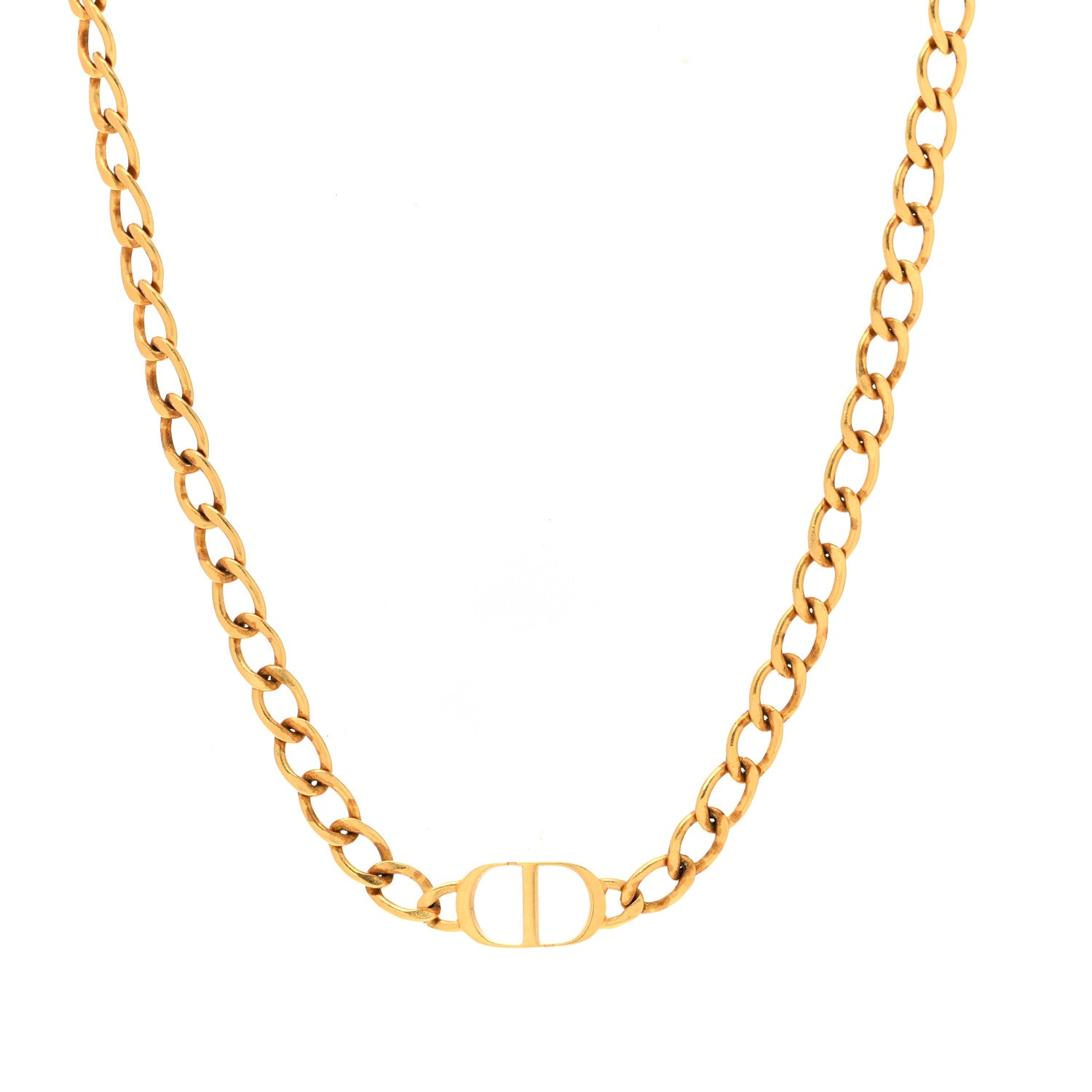 Christian Dior Metal Petit CD Choker Necklace Gold 1 of 6