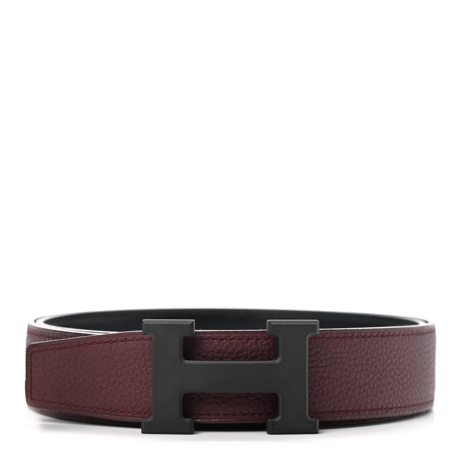 Hermes Box Togo 32mm Matte H Belt 95 Black Rouge H 2 of 9