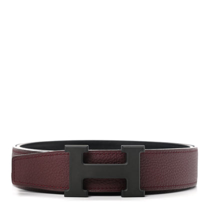 Hermes Box Togo 32mm Matte H Belt 95 Black Rouge H 2 of 9