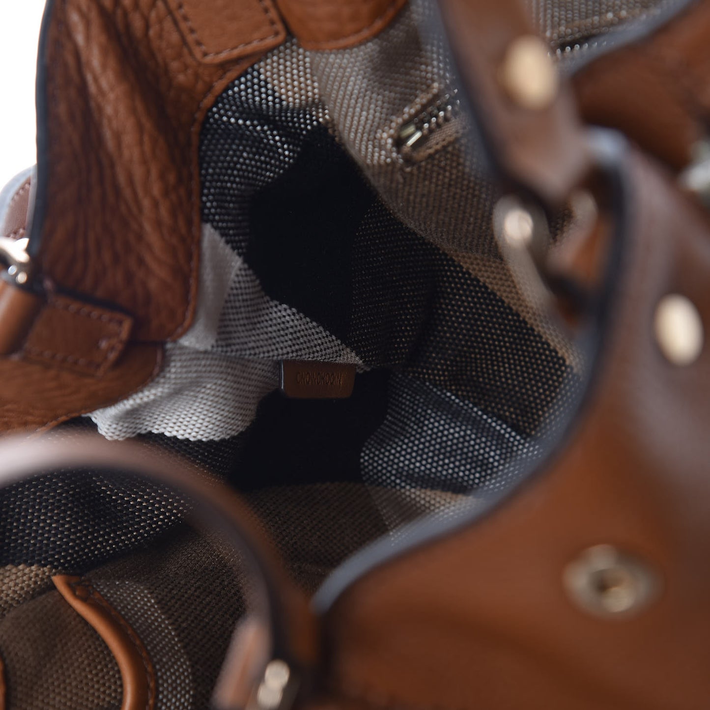 Grainy Calfskin House Check Small Maidstone Saddle Brown