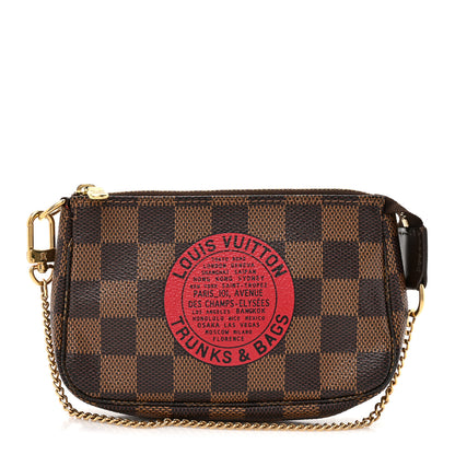 Louis Vuitton Damier Ebene Complice Trunks and Bags Mini Pochette Accessories Red 1 of 10