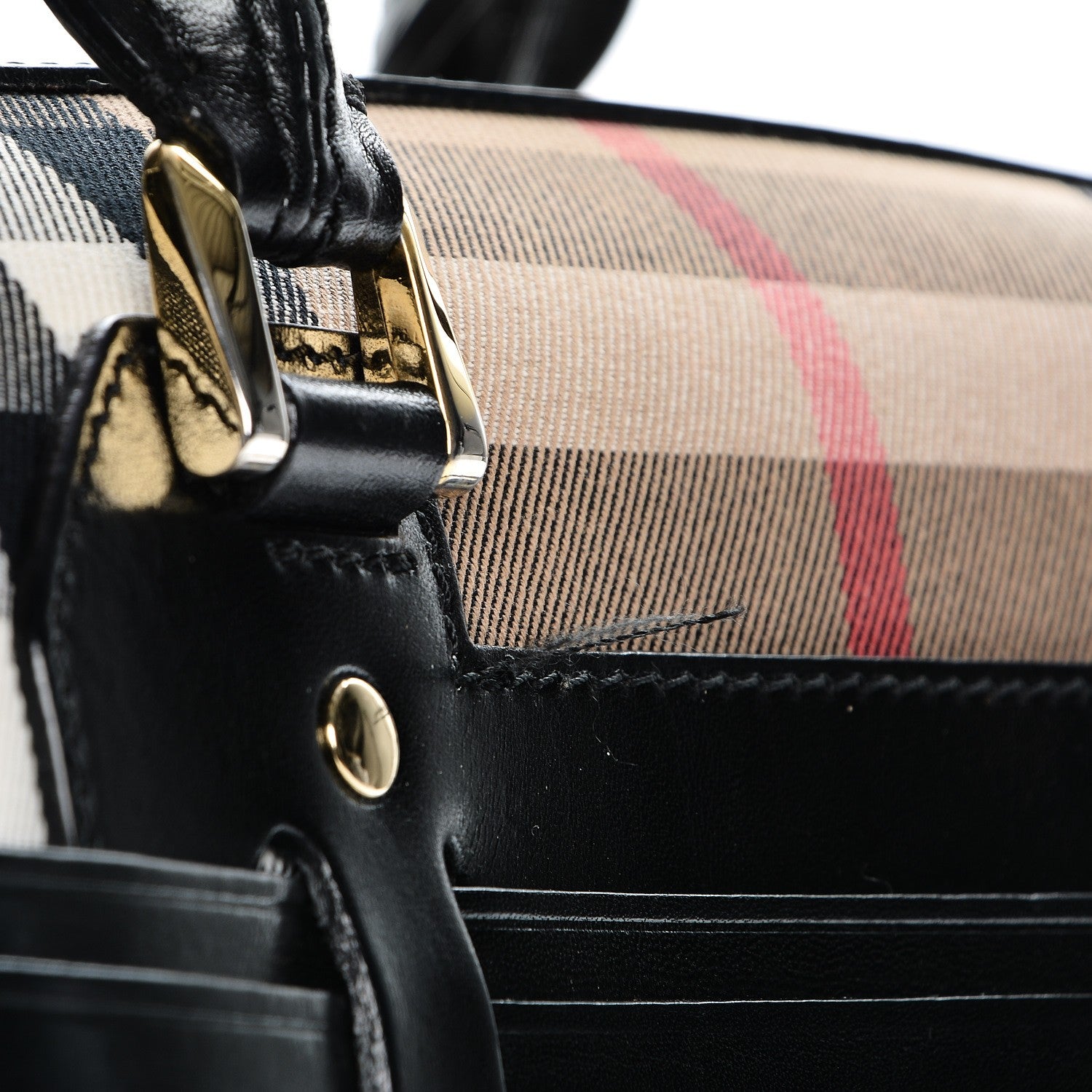 Burberry House Check Bridle Calfskin Medium Alchester Bowling Bag Black 14 of 15