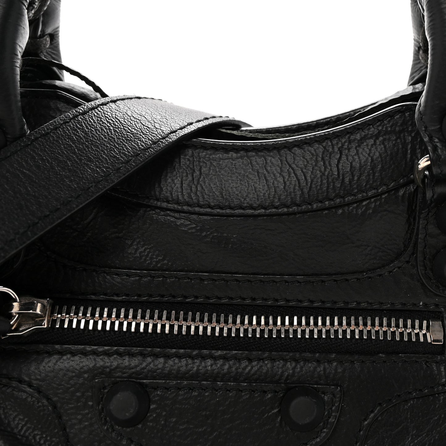 Matte Goatskin Rubber Covered Classic Hardware Mini City Black