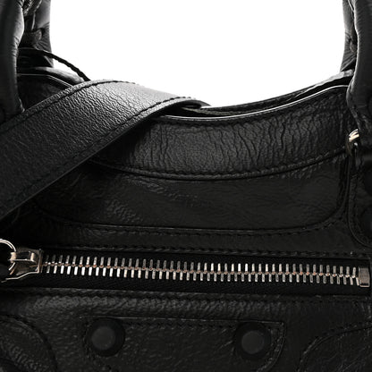 Balenciaga Matte Goatskin Rubber Covered Classic Hardware Mini City Black 9 of 11