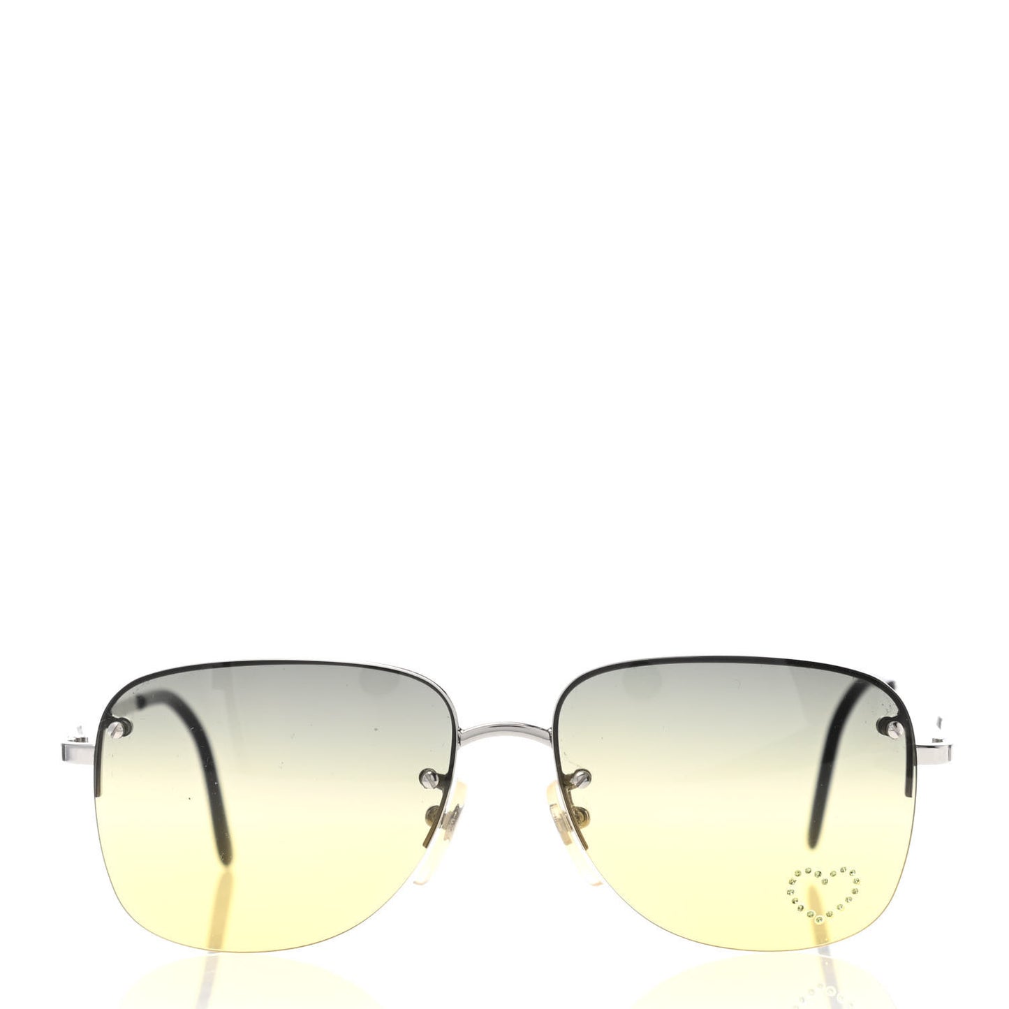 Crystal Rimless Sunglasses Yellow