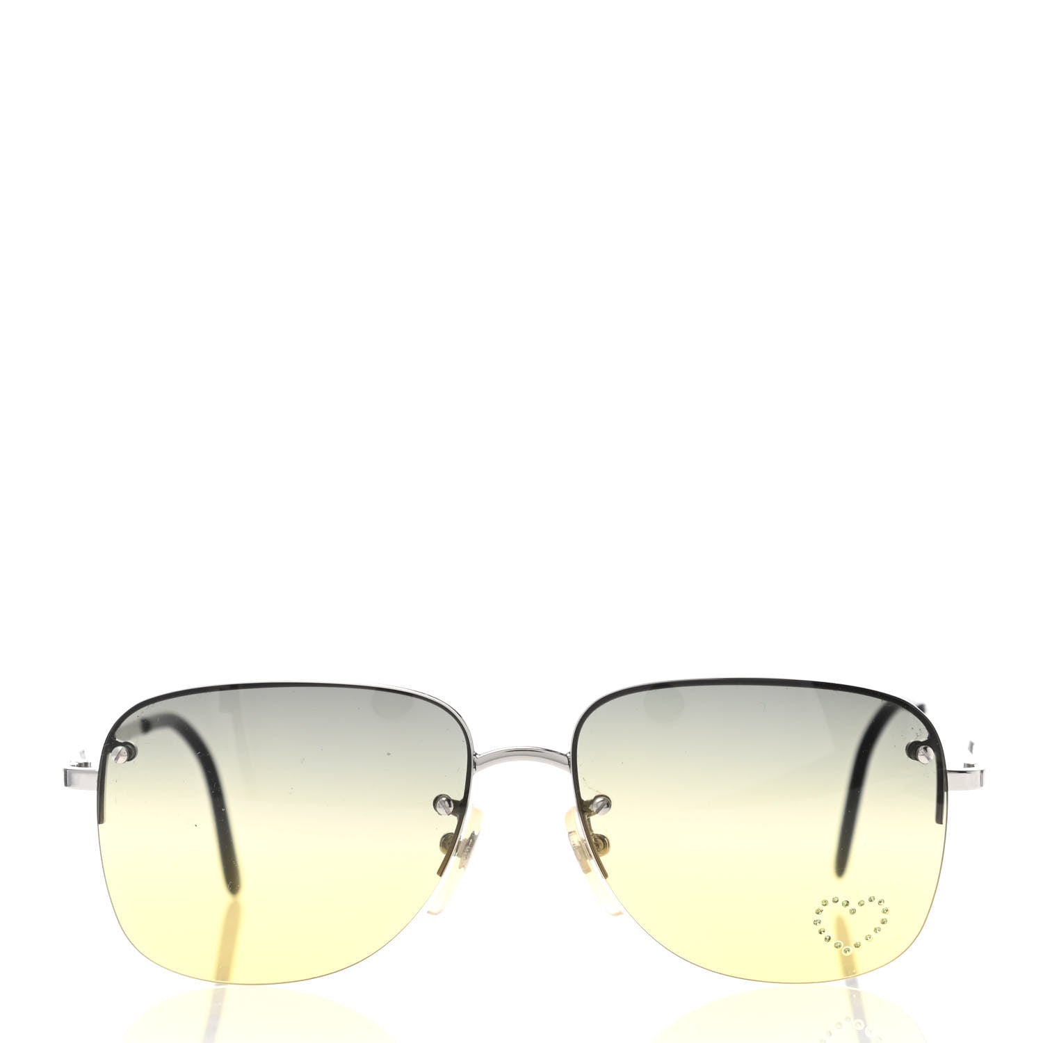 Chloe Crystal Rimless Sunglasses Yellow 2 of 4