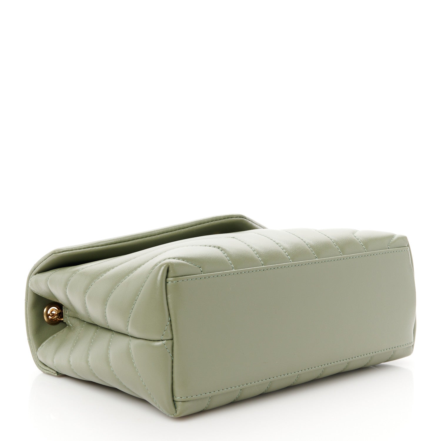 Saint Laurent Calfskin Y Quilted Monogram Small Loulou Chain Satchel Light Sage 4 of 11