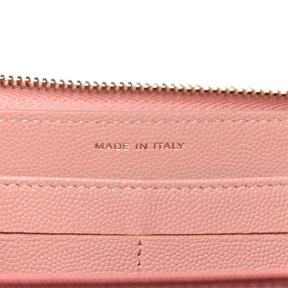 Chanel Caviar Camellia Embossed Zip Around Large Gusset Wallet Nude 7 of 15