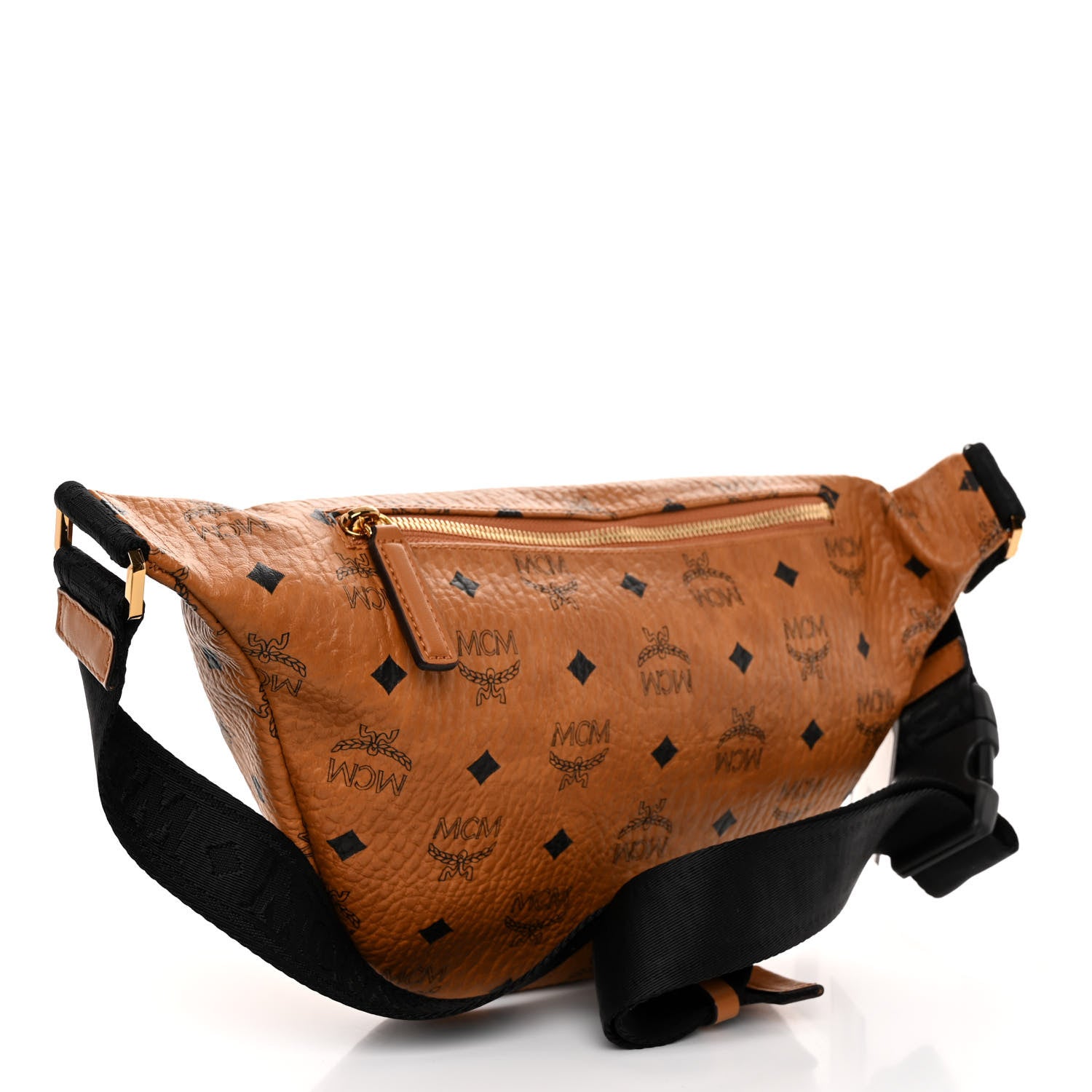 MCM Visetos Medium Fusten Belt Bag Cognac 3 of 9