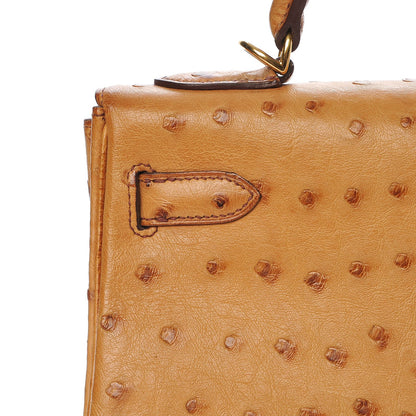 Hermes Ostrich Kelly Retourne 32 Gold 20 of 33