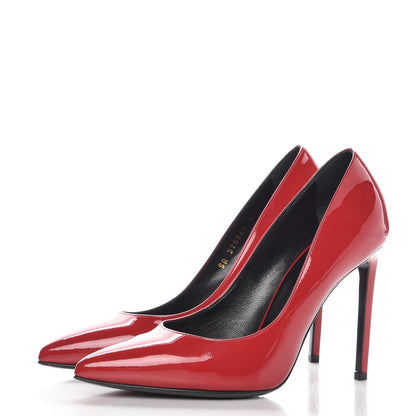 Saint Laurent Patent Classic Paris 105 Escarpin Pumps 36 New Red 3 of 12