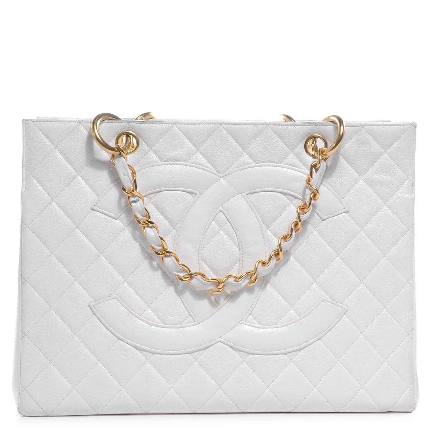 Chanel Caviar Quilted Grand Shopping Tote GST White 1 of 13