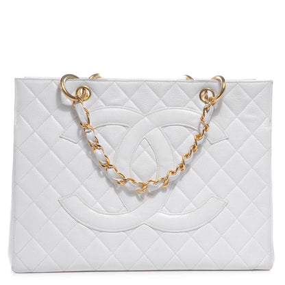 Chanel Caviar Quilted Grand Shopping Tote GST White 1 of 13