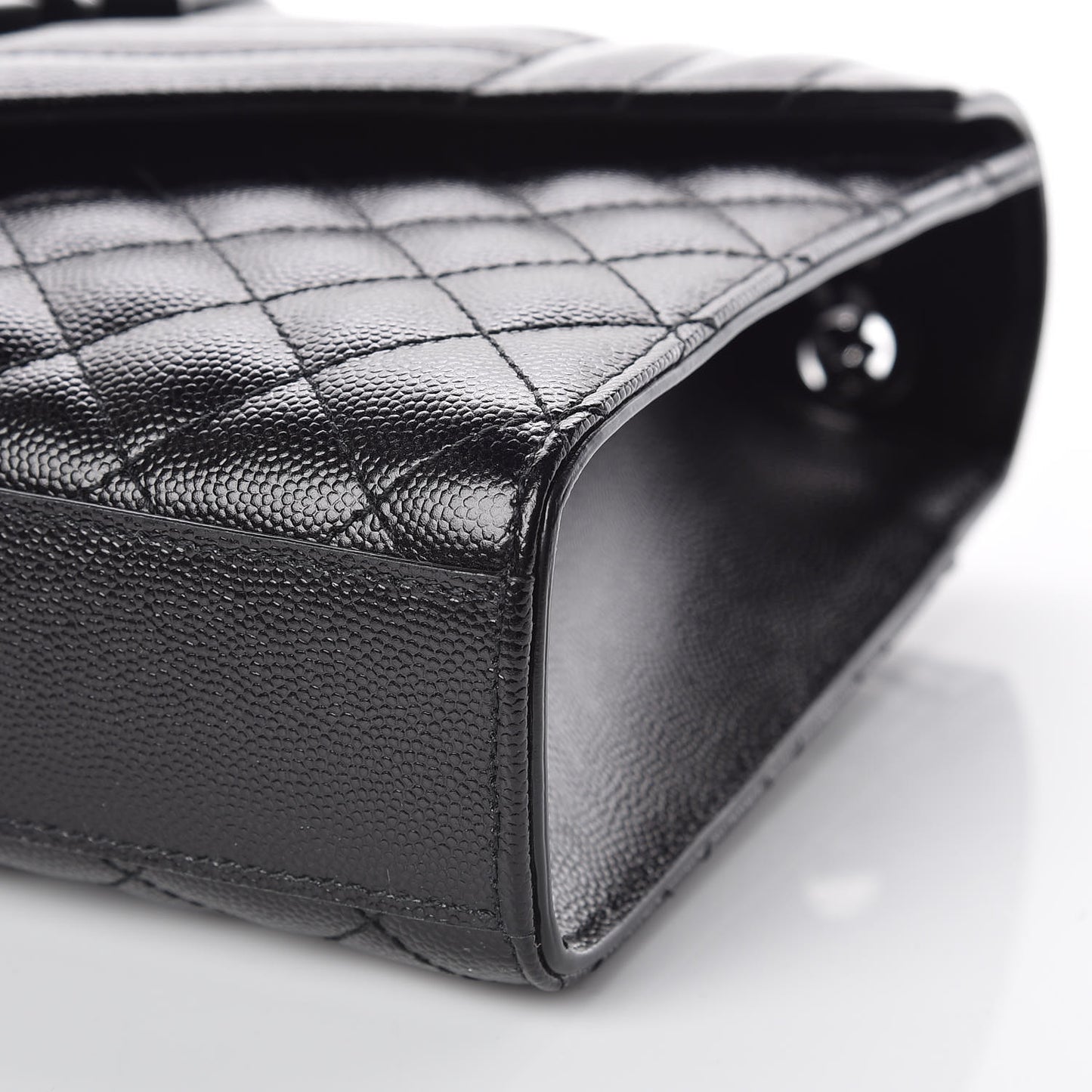 Grain De Poudre Textured Mixed Matelasse Triquilt Medium Monogram Satchel Black