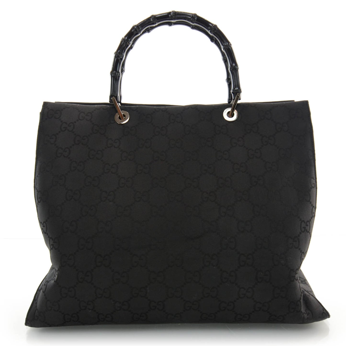 Nylon Monogram Bamboo Handle Bag Black