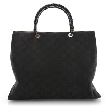 Gucci Nylon Monogram Bamboo Handle Bag Black 1 of 8