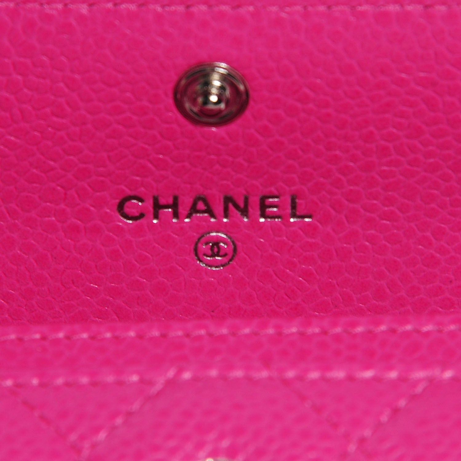 Chanel Caviar Quilted CC Card Holder Pink 7 of 9