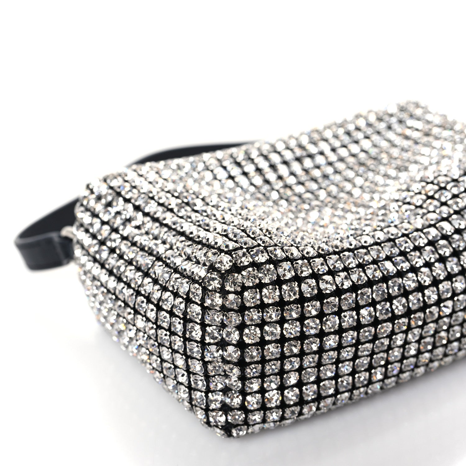 Alexander Wang Mesh Crystal Rhinestone Mini Heiress Pouch Black Silver 7 of 9