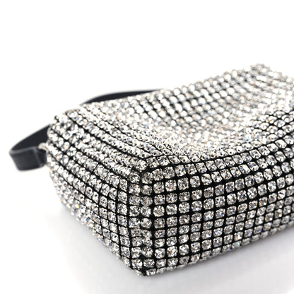 Alexander Wang Mesh Crystal Rhinestone Mini Heiress Pouch Black Silver 7 of 9