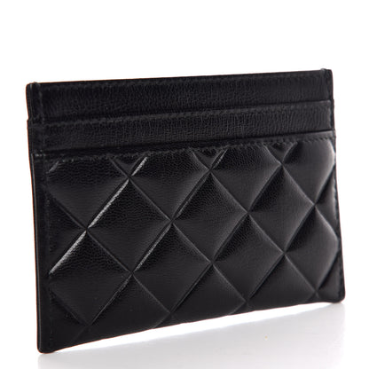 Chanel Lambskin Quilted Diamond CC Card Holder Black 3 of 9