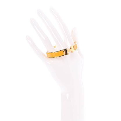 Hermes Enamel Narrow Clic Clac H Bracelet PM Jaune Madras 2 of 5