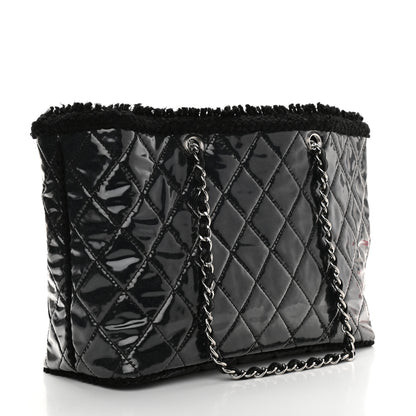 Chanel Vinyl Quilted Funny Tweed Tote Black 2 of 9