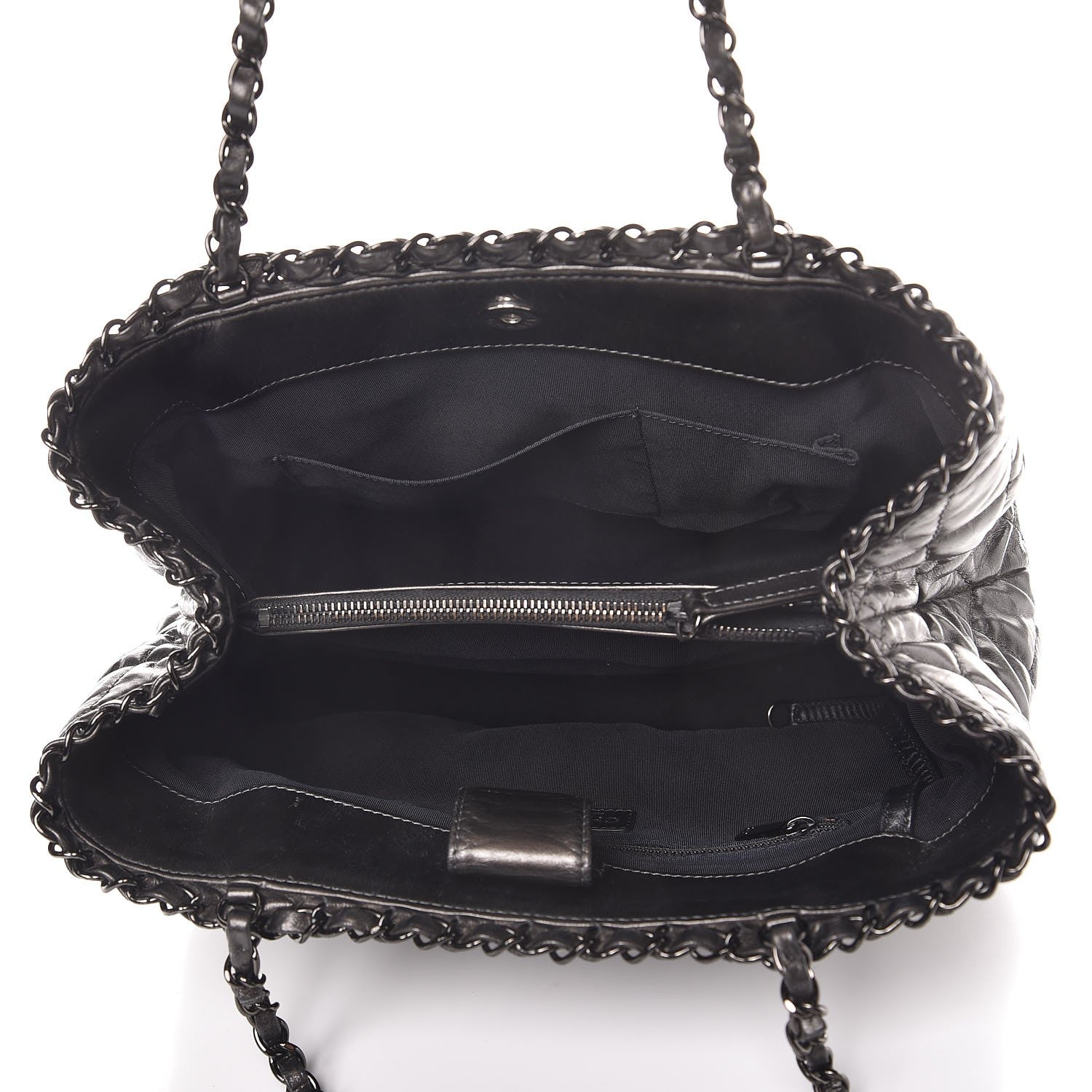Chanel Calfskin Quilted Small Chain Me Tote Dark Grey 5 of 9