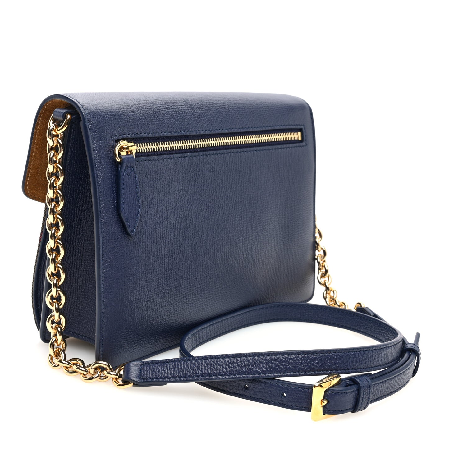 Derby Calfskin House Check Small Macken Crossbody Bag Regency Blue