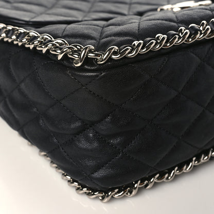 Chanel Washed Lambskin Quilted Maxi Chain Around Flap Black 8 of 9
