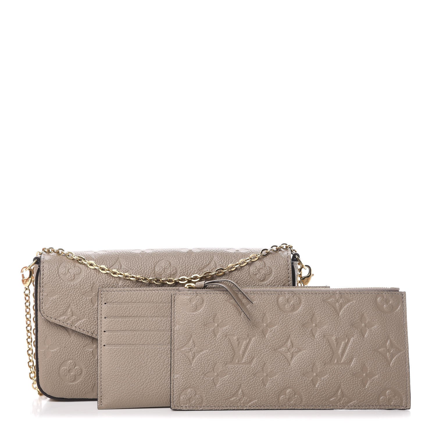 Louis Vuitton Empreinte Pochette Felicie Chain Wallet Tourterelle 2 of 13