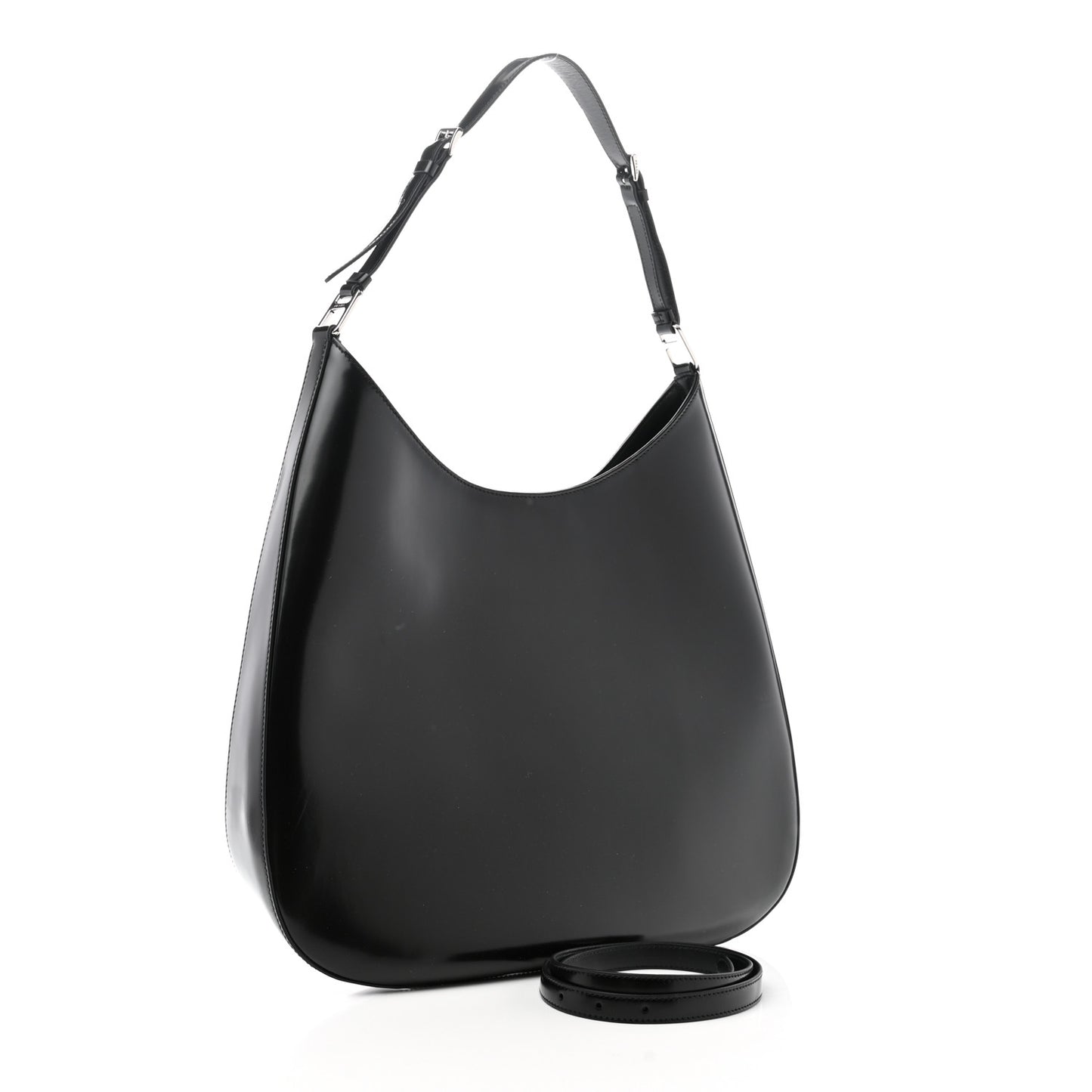 Spazzolato Maxi Cleo Adjustable Strap Shoulder Bag Black