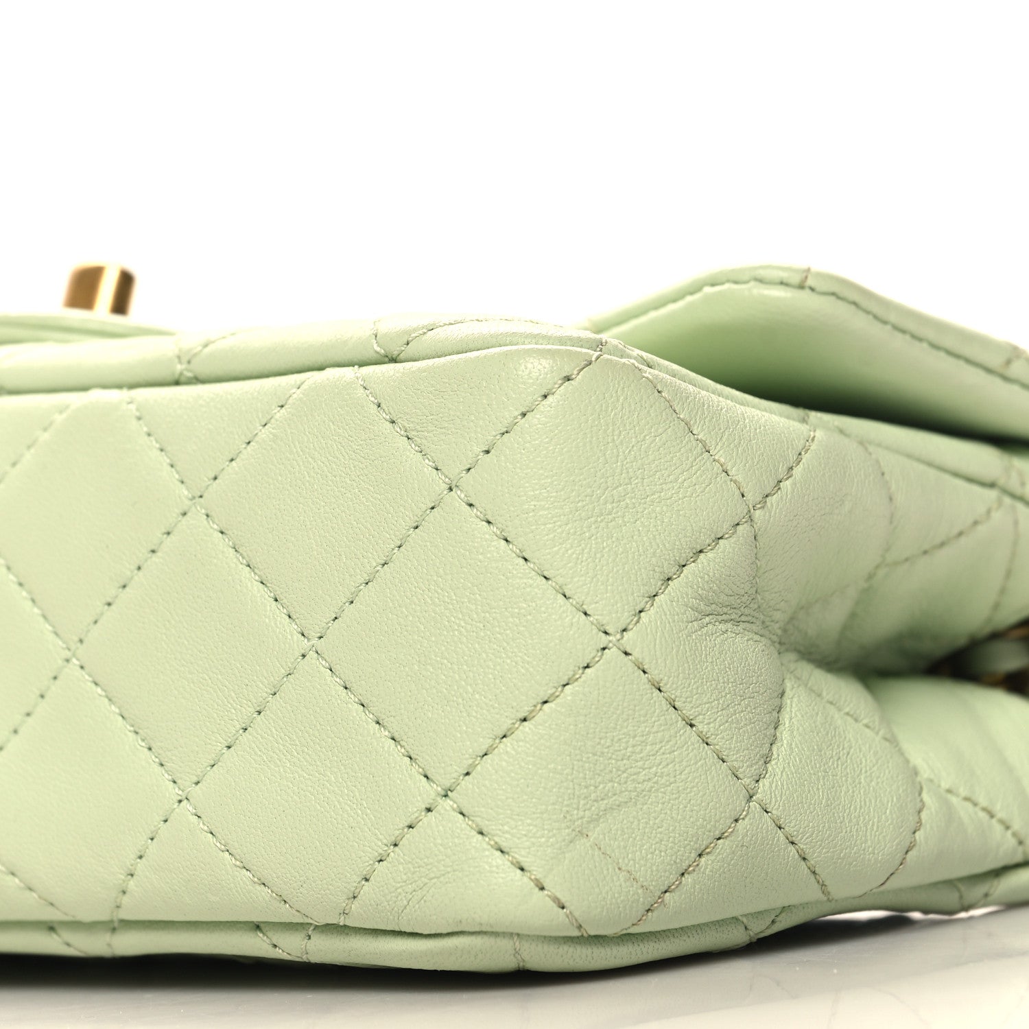 Chanel Lambskin Quilted Mini Rectangular Pearl Crush Flap Light Green 10 of 10