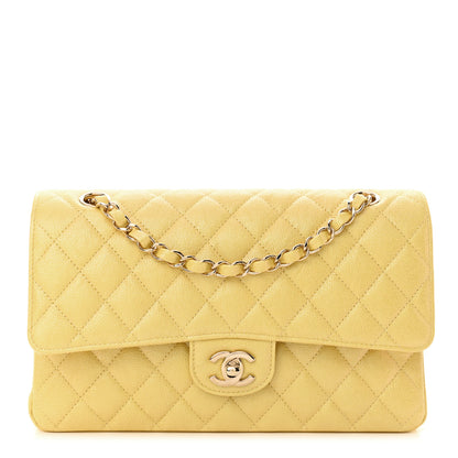 Chanel Iridescent Caviar Quilted Medium Double Flap Yellow 1 of 11