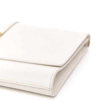 Saint Laurent Textured Calfskin Classic Y Ligne Clutch White 10 of 11
