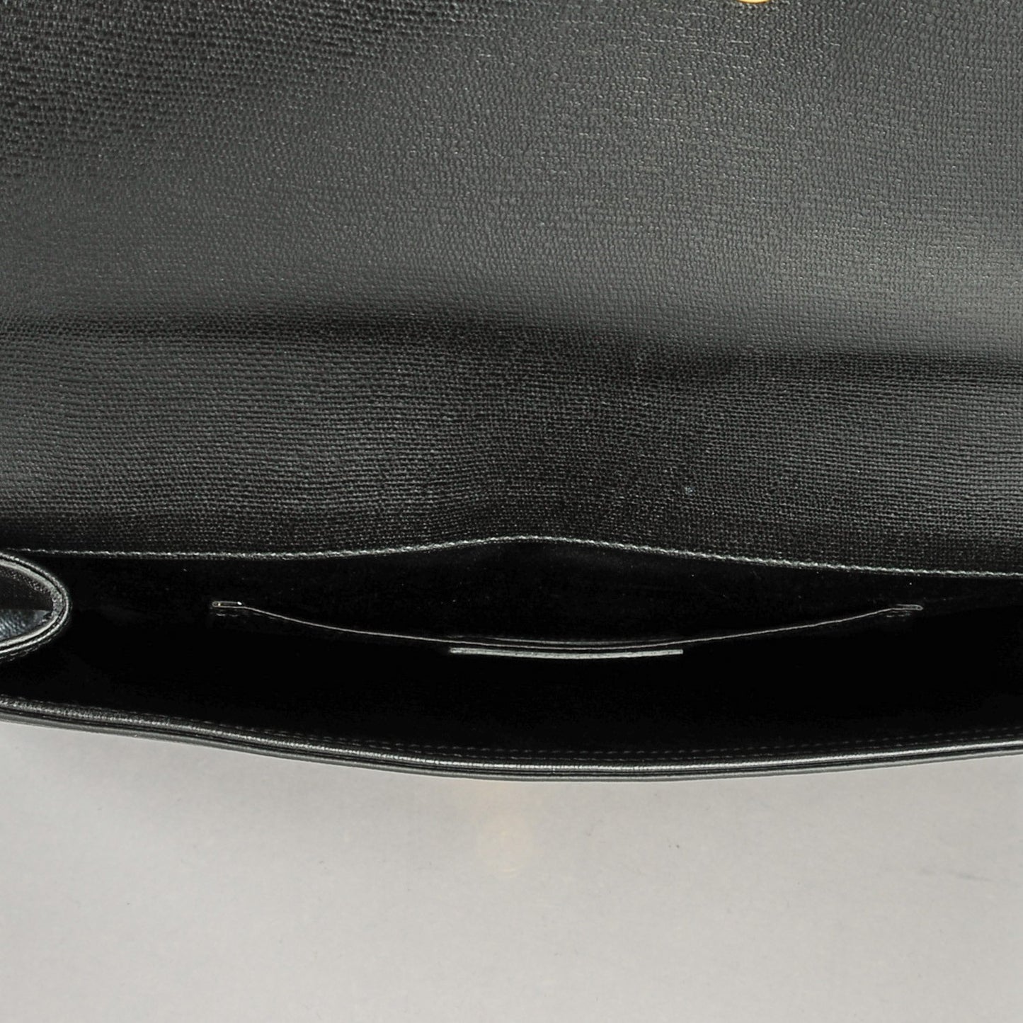 Textured Calfskin Classic Y Ligne Clutch Black