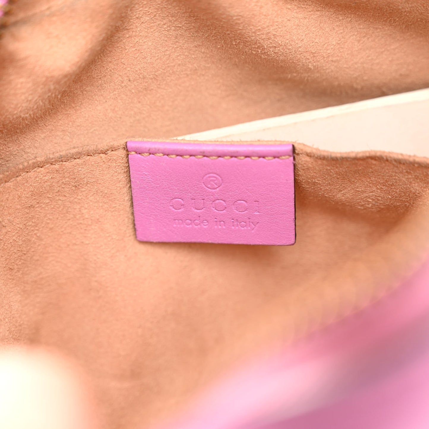 Calfskin Matelasse Mini GG Marmont Chain Shoulder Bag Candy Mousse